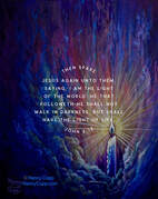 THIS LITTLE LIGHT OF MINE acrylic painting by Nancy Cupp with John 8:12